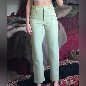Mint Green Vegan Leather Pants